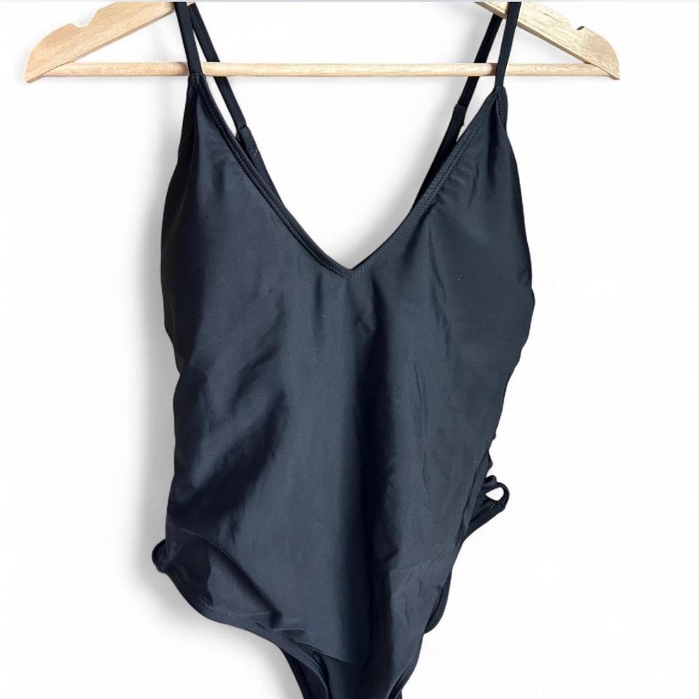 Black V-Neck Swimsuit